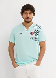 Henley shirt met korte mouwen van biologisch katoen, bonprix