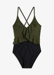 Badpak met cut-out en volants, bonprix