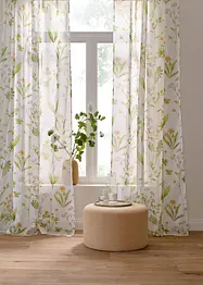 Transparant gordijn met bloemenprint (1 stuk), bonprix
