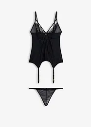 Bustier met jarretels en string (2-dlg. set), bonprix