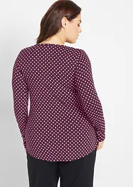 Gestippelde longsleeve met zijsplitten, bonprix