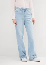Wide leg jeans mid waist, riem, bonprix