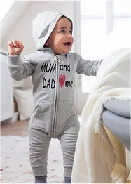 Baby sweat jumpsuit met capuchon, bonprix