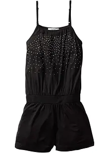 Meisjes playsuit met glittersteentjes, bonprix