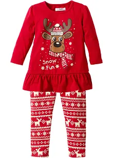 Meisjes kerstshirt en legging (2-dlg. set), bonprix