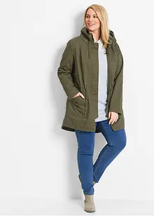 Korte, katoenen parka met opstaande kraag, getailleerd, bonprix