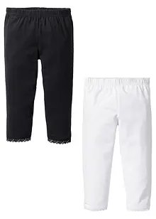 Meisjes capri legging met kant (set van 2), bonprix