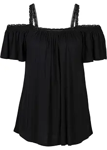 Cold shoulder shirt met kant, bonprix