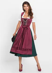 Dirndl met satijnen schort met borduursel (2-dlg. set), bonprix