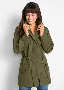 Korte, katoenen parka met opstaande kraag, getailleerd, bonprix