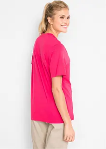 Wijd longshirt met V-hals (set van 5), korte mouw, bonprix