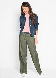Mid waist cargo jeans in een katoenmix, bonprix