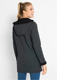 Sweatvest met capuchon en teddy, bonprix