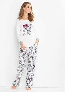 Pyjama met flanellen applicatie (2-dlg.), bpc bonprix collection