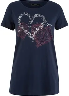 Katoenen shirt met hart, biologisch katoen, bonprix