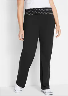 Jersey broek met omgeslagen band, straight, bonprix