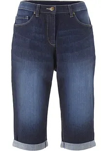 Stretch jeans bermuda met omslag, bonprix