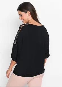 Oversized shirt met kant, bonprix