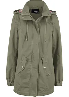 Katoenen tussenparka met gedessineerde capuchon, bonprix