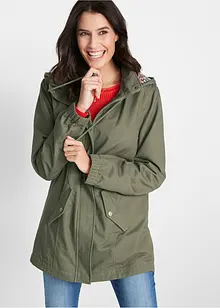 Katoenen tussenparka met gedessineerde capuchon, bonprix