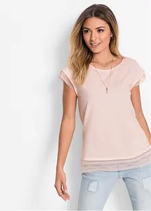 Boxy shirt met kant, bonprix