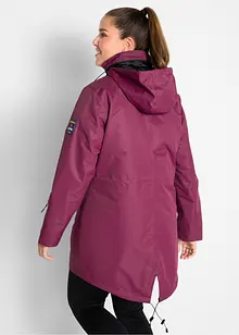 Lange outdoor jas met capuchon in layerlook, waterdicht, bonprix