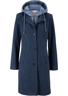 Korte coat in wollen look, in layerlook, bonprix