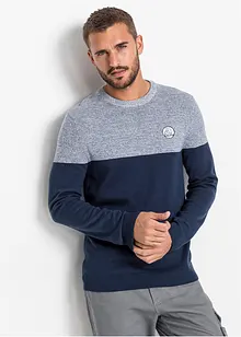 Fijn gebreide trui met colourblocking en katoen, bonprix