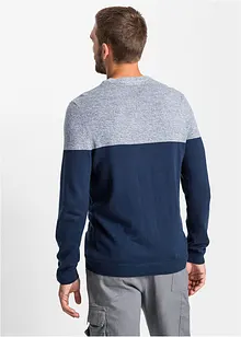 Fijn gebreide trui met colourblocking en katoen, bonprix
