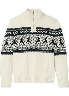 Heren trui met een ronde hals en een trendy Noors patroon Heren trui met een ronde hals en een trendy Noors patroon