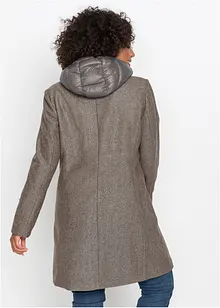 Korte coat in wollen look, in layerlook, bonprix