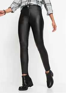 Imitatieleren broek high waist, bonprix