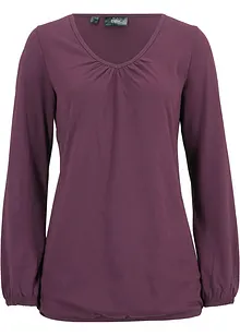 Katoenen longsleeve met elastiek van katoen, bonprix