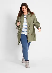 Katoenen parka in utility stijl, halflang, bonprix