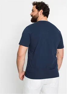 Henley shirt met korte mouwen van biologisch katoen, bonprix
