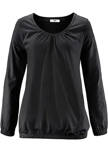 Katoenen longsleeve met elastiek van katoen, bonprix
