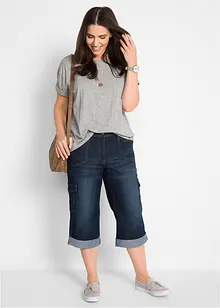 Stretch cargo jeans, mid waist, bonprix