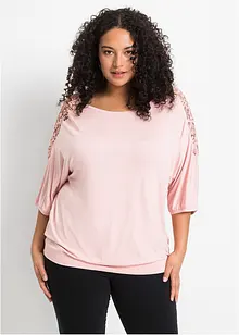 Oversized shirt met kant, bonprix