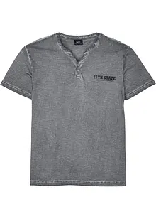 Henley shirt in washed out look, korte mouw, bonprix