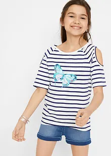 Meisjes T-shirt met cut-outs (set van 2), bonprix