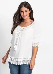 Tuniek met kant van zachte viscose, bonprix