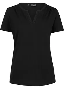 Shirt met decoratieve halslijn, bonprix