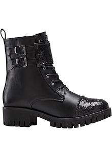 Modieuze veterboots met een charmant design zwart Modieuze veterboots met een charmant design zwart