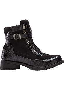 Moderne veterboots met charmante details zwart Modieuze veterboots met een charmant design zwart