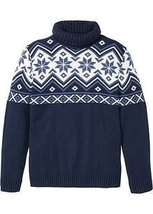 Heren trui met een ronde hals en een trendy Noors patroon Heren trui met een ronde hals en een trendy Noors patroon