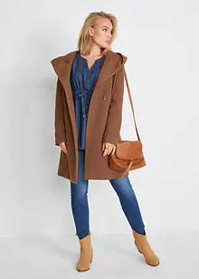 Korte coat met wol, bonprix