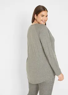 Oversized longshirt met ronde hals, bonprix