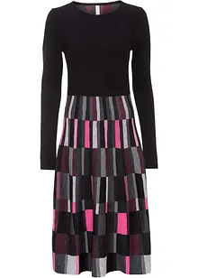 Wijd uitlopende, gebreide jacquard jurk, bonprix