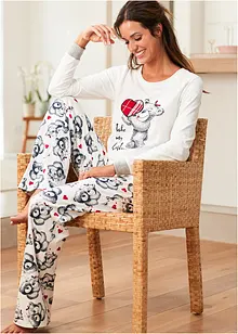 Pyjama met flanellen applicatie (2-dlg.), bpc bonprix collection