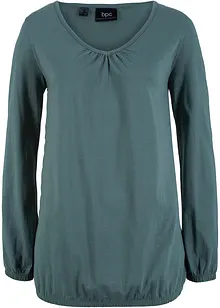 Katoenen longsleeve met elastiek van katoen, bonprix